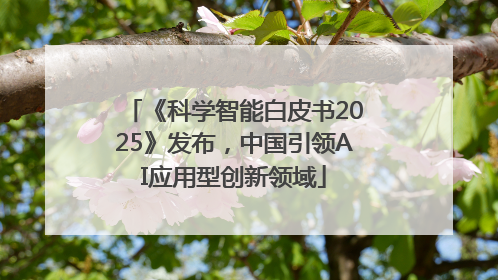 《科学智能白皮书2025》发布，中国引领AI应用型创新领域