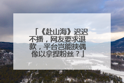 《赴山海》迟迟不播，网友要求退款，平台岂能挟偶像以拿捏粉丝？