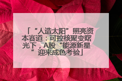 “人造太阳”照亮资本赛道：可控核聚变曙光下，A股“能源新星”迎来成色考验
