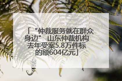 “仲裁服务就在群众身边” 山东仲裁机构去年受案5.8万件标的额604亿元