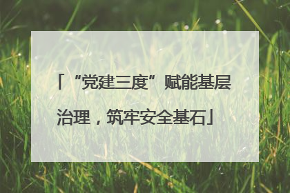 “党建三度”赋能基层治理，筑牢安全基石