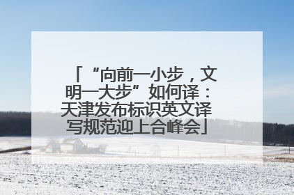 “向前一小步，文明一大步”如何译：天津发布标识英文译写规范迎上合峰会