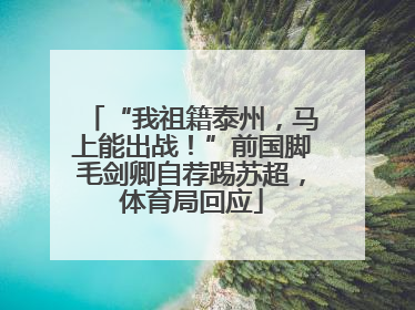 “我祖籍泰州，马上能出战！”前国脚毛剑卿自荐踢苏超，体育局回应