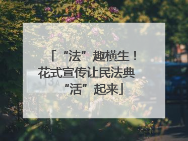 “法”趣横生！花式宣传让民法典“活”起来