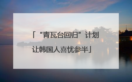 “青瓦台回归”计划让韩国人喜忧参半