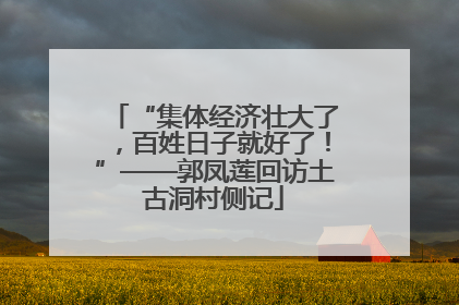 “集体经济壮大了，百姓日子就好了！”——郭凤莲回访土古洞村侧记