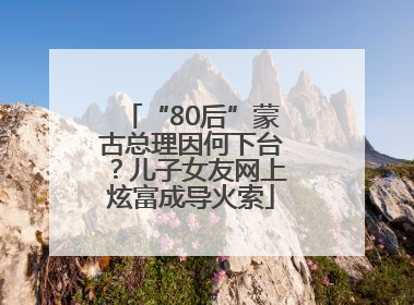 “80后”蒙古总理因何下台？儿子女友网上炫富成导火索