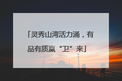 灵秀山湾活力涌，有品有质赢“卫”来