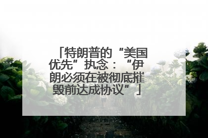 特朗普的“美国优先”执念：“伊朗必须在被彻底摧毁前达成协议”