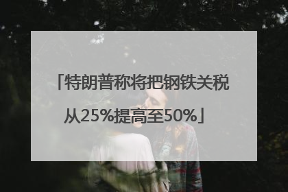 特朗普称将把钢铁关税从25%提高至50%