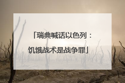 瑞典喊话以色列：饥饿战术是战争罪