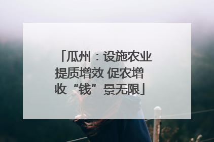 瓜州：设施农业提质增效 促农增收“钱”景无限