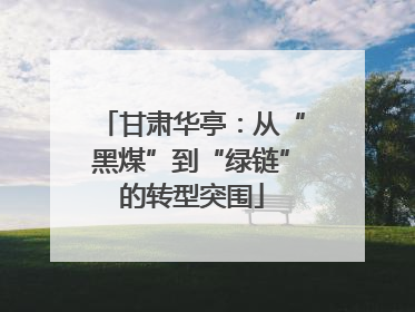 甘肃华亭：从“黑煤”到“绿链”的转型突围