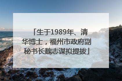 生于1989年、清华博士，福州市政府副秘书长魏志谋拟提拔