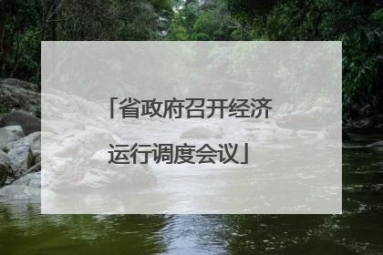 省政府召开经济运行调度会议
