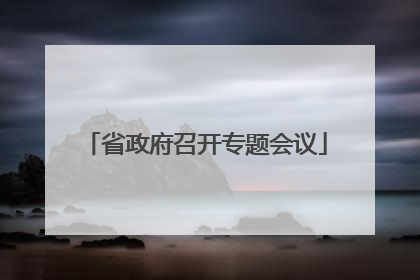 省政府召开专题会议