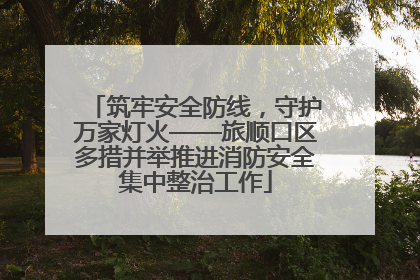筑牢安全防线，守护万家灯火——旅顺口区多措并举推进消防安全集中整治工作