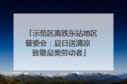 示范区高铁东站地区管委会：夏日送清凉 致敬最美劳动者