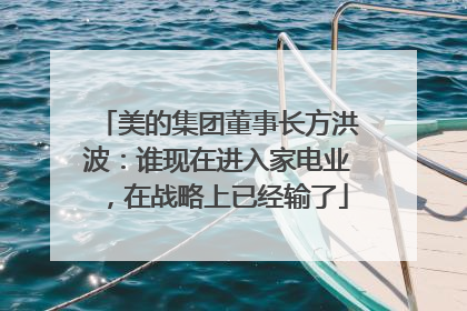 美的集团董事长方洪波：谁现在进入家电业，在战略上已经输了