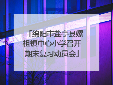 绵阳市盐亭县嫘祖镇中心小学召开期末复习动员会