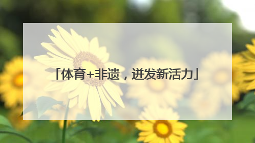 体育+非遗，迸发新活力