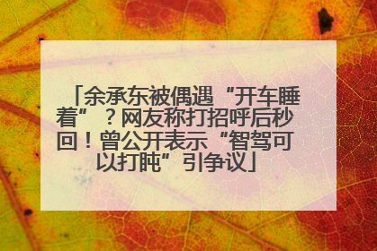 余承东被偶遇“开车睡着”？网友称打招呼后秒回！曾公开表示“智驾可以打盹”引争议