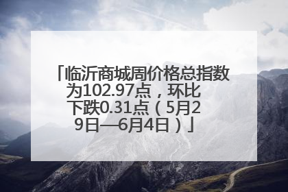 临沂商城周价格总指数为102.97点，环比下跌0.31点（5月29日—6月4日）