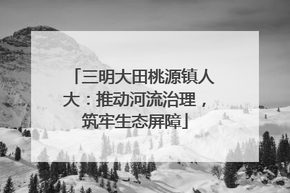三明大田桃源镇人大：推动河流治理，筑牢生态屏障