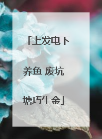 上发电下养鱼 废坑塘巧生金