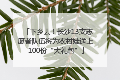 下乡去！长沙13支志愿者队伍将为农村娃送上100份“大礼包”