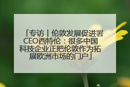 专访丨伦敦发展促进署CEO西特伦：很多中国科技企业正把伦敦作为拓展欧洲市场的门户