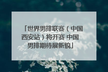 世界男排联赛（中国西安站）将开赛 中国男排期待展新貌