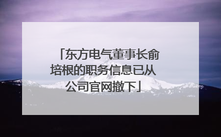 东方电气董事长俞培根的职务信息已从公司官网撤下