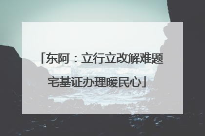 东阿：立行立改解难题 宅基证办理暖民心