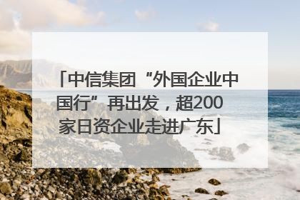 中信集团“外国企业中国行”再出发，超200家日资企业走进广东
