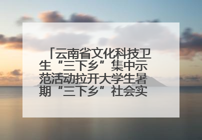 云南省文化科技卫生“三下乡”集中示范活动拉开大学生暑期“三下乡”社会实践活动序幕