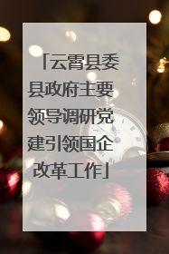 云霄县委县政府主要领导调研党建引领国企改革工作