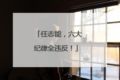 任志能，六大纪律全违反！