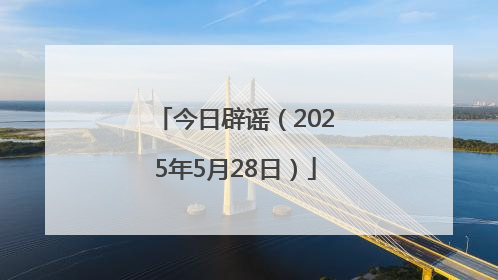 今日辟谣（2025年5月28日）