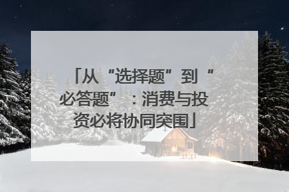 从“选择题”到“必答题”：消费与投资必将协同突围