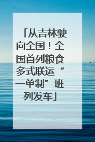 从吉林驶向全国！全国首列粮食多式联运“一单制”班列发车