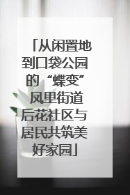 从闲置地到口袋公园的“蝶变” 凤里街道后花社区与居民共筑美好家园