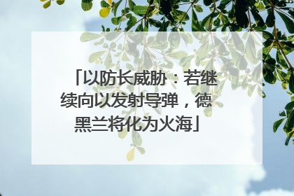 以防长威胁：若继续向以发射导弹，德黑兰将化为火海