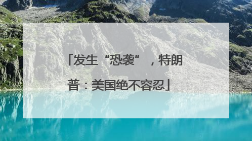 发生“恐袭”，特朗普：美国绝不容忍