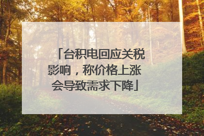 台积电回应关税影响，称价格上涨会导致需求下降