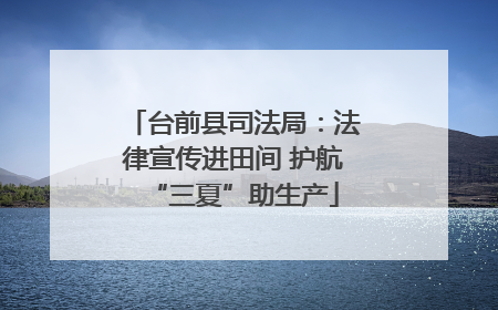 台前县司法局：法律宣传进田间 护航“三夏”助生产