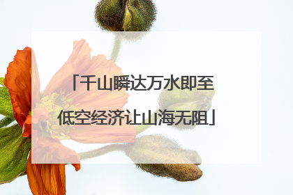 千山瞬达万水即至 低空经济让山海无阻