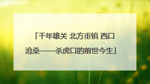 千年雄关 北方重镇 西口沧桑——杀虎口的前世今生