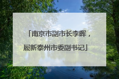 南京市副市长李晖，履新泰州市委副书记