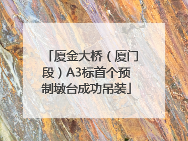 厦金大桥（厦门段）A3标首个预制墩台成功吊装